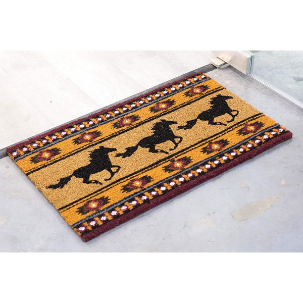 Foundry Select Colourful Rustic Western Coir Coconut Fibre Floor Mat